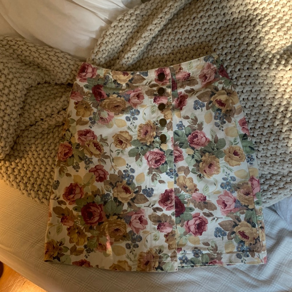 90’s Jean Flower Skirt